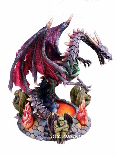 DRAGON GUARDIAN OF THE ARCHAIC GATES-FIGURINE-STATUE-W GARGOYLES (6206)