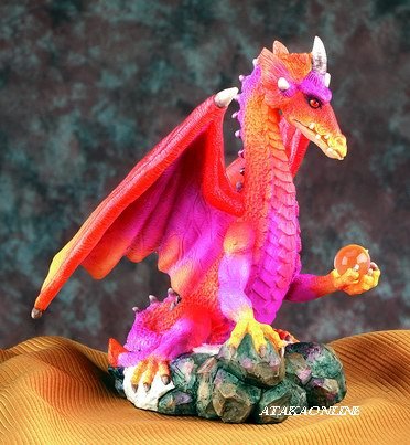 DRAGON HOLDING ORB-FIGURINE-STATUE (5018)