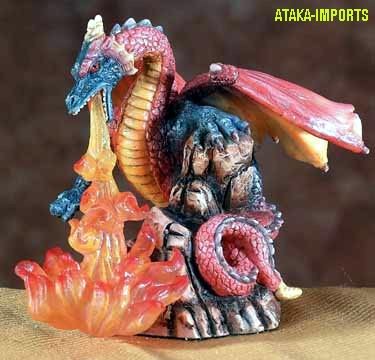 DRAGON BREATHING FIRE-FIGURINE-STATUE (5547)