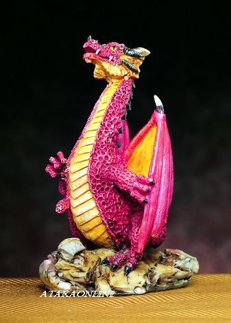 SMALL DRAGON (RED)-FIGURINE-STATUE (4744)
