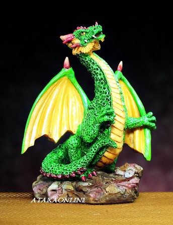 SMALL DRAGON (GREEN)-FIGURINE-STATUE (4746)