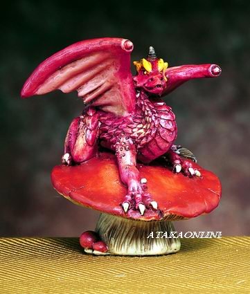 SMALL DRAGON (RED)-FIGURINE-STATUE (4791)