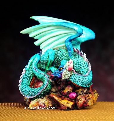 SMALL DRAGON (BLUE)-FIGURINE-STATUE (4757)