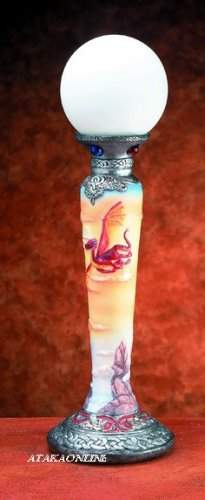 DRAGON COLUMN LAMP (UL)-FIGURINE-STATUE (5820)