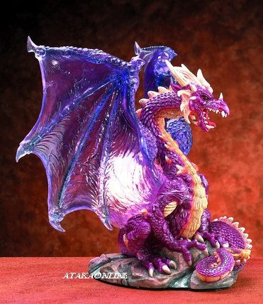 DRAGON LAMP WITH TRANSLUCENT WINGS-FIGURINE-STATUE (5818)