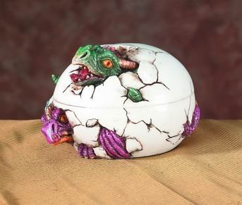 DRAGON HATCHING TRINKET BOX-FIGURINE-STATUE (5537s)