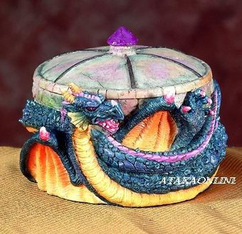 DRAGON TRINKET BOX-FIGURINE-STATUE (5536)