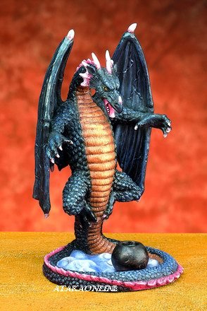 BLUE DRAGON INCENSE BURNER-FIGURINE-STATUE (5793s)