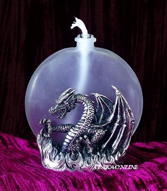 DRAGON OIL LAMP-FIGURINE-STATUE (5460)