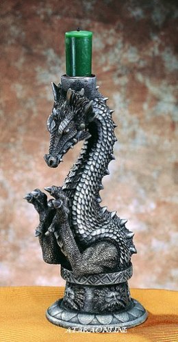 DRAGON CANDLEHOLDER-FIGURINE-STATUE (4824)