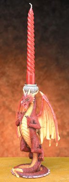 RED DRAGON CANDLEHOLDER-FIGURINE-STATUE (5790)