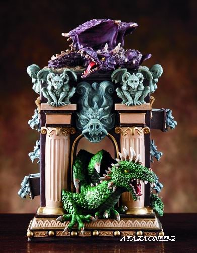 DRAGON AND GARGOYLE BOX W SIX DRAWERS-STORAGE (4042)