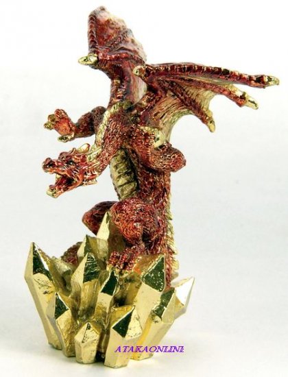 DRAGON ON CRYSTAL-PEWTER-FIGURINE-SHINING (6587)