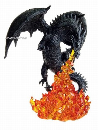 FIERY ATTACKING DRAGON FIGURINE-STATUE (6275)