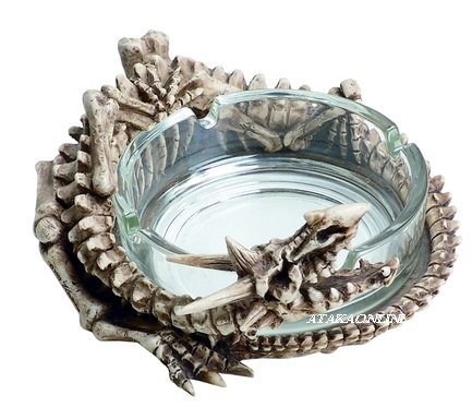 SKELETON DRAGON ASHTRAY-FIGURINE-STATUE (5879)