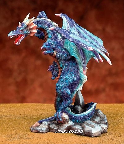 BLUE DRAGON-ATTACKING-FIGURINE-STATUE (5791s)