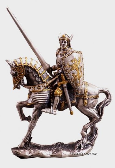MEDIEVAL KNIGHT ON HORSE-PEWTER-FIGURINE-CHIVALRY (6168)