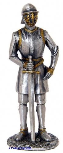 MEDIEVAL WARRIOR W SWORD-PEWTER-FIGURINE (6270)