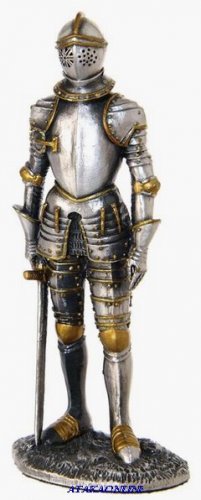 MEDIEVAL WARRIOR W SWORD-PEWTER-FIGURINE (6263)