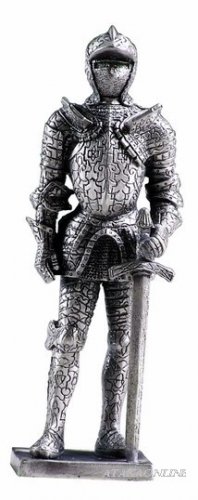 MEDIEVAL WARRIOR SUIT OF ARMOR-PEWTER-FIGURINE (6162)