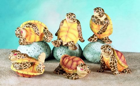 SET OF 6-SEA TURTLES-FIGURINES-DISPLAY-FUN (5562)