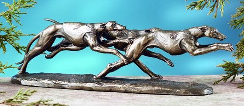 THREE DASHING GREYHOUNDS-FIGURINES-DISPLAY-FUN (5896)