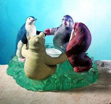 POLAR HARMONY CANDLEHOLDER-FIGURINES-DISPLAY-FUN (5431)