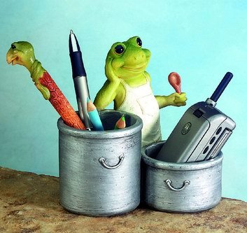 FROG UTILITY HOLDER-FIGURINES-DISPLAY-FUN (5340)