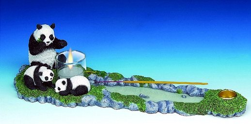 PANDA INCENSE BURNER & CANDLEHOLDER-FIGURINE-DISPLAY-FUN (3053)