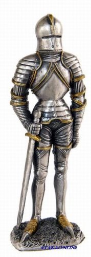 MEDIEVAL WARRIOR W SWORD-PEWTER-FIGURINE (6266)