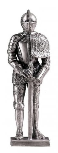 MEDIEVAL SUIT OF ARMOR-PEWTER-FIGURINE (6166)