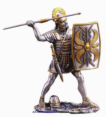ROMAN WARRIOR W PIKE-PEWTER-FIGURINE (6274)