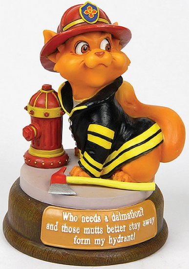 FIREFIGHTER CAT-CUTIE-FIGURINE (6553)