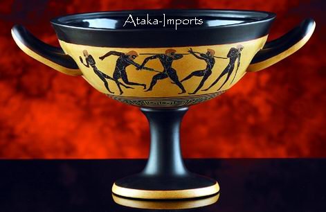 GREEK VASE-WARRIORS IN BATTLE-HAND-PAINTED (6053s)