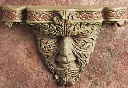 GREEN MAN-CELTIC WALL BRACKET-SHELF-LIMITED EDITION (5932)