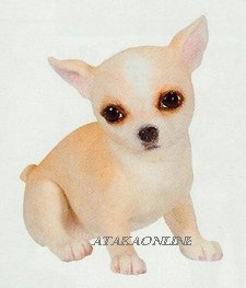 CHIHUAHUA-TAN-PUPPY-DOG FIGURINE CUTE (6627s)