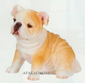 BULLDOG-PUPPY-DOG FIGURINE CUTE (6629s)