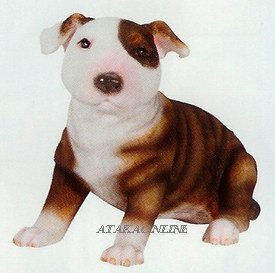 BULL TERRIER-PUPPY-DOG FIGURINE CUTE (6630s)
