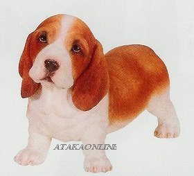 BASSET HOUND-PUPPY-DOG FIGURINE CUTE (6632s)