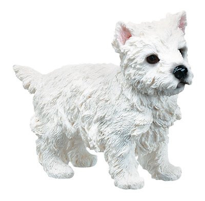 WEST HIGHLAND TERRIER-WESTIE-PUPPY-DOG FIGURINE CUTE (6321s)