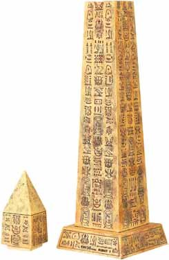 OBELISK INCENSE CONTAINE- HOLDER-GOLDEN-FIGURINE-STATUE (6087s)