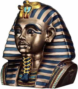 KING TUT HEAD BOX W REMOVABLE HEAD LID-FIGURINE-STATUE (6091s)