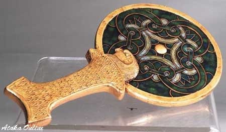 HORUS-FALCON MIRROR-GOLDEN-FIGURINE-STATUE (5948s)