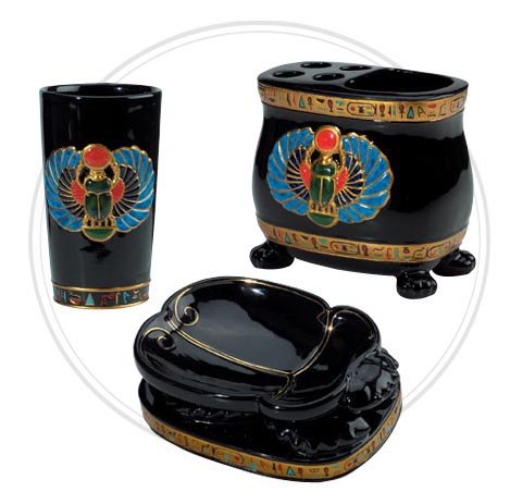 EGYPTIAN 3 PIECES BATHROOM SET-FIGURINE-STATUE (6068s)