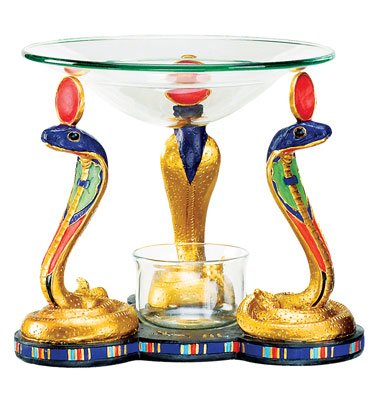 EGYPTIAN COBRA AROMA BURNER-GOLDEN-FIGURINE-STATUE (6190s)