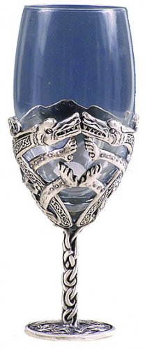 CELTIC DRAGON WINE GLASS-GOBLET (5637)