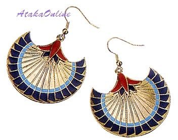 PAPYRUS EARRINGS-EGYPT-EGYPTIAN FINE JEWELRY-NEAT-SALE (2306s)