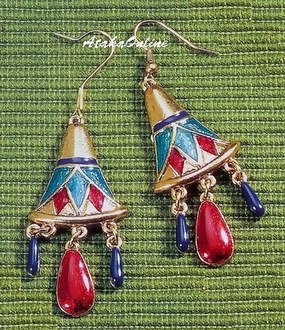 EGYPTIAN LOTUS EARRINGS-EGYPT FINE JEWELRY-ELEGANT (2322s)