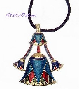 EGYPTIAN JEWELRY-LOTUS PENDANT-26"CORD NECKLACE (2316s)