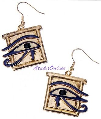 EYE OF HORUS EGYPTIAN EARRINGS and WADJAT BRACELT-Egyptian Fine Jewelry Set (2324-2309)